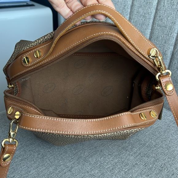 Vintage Borbonese Redwall handbag leather with dust bag - Picture 5 of 9